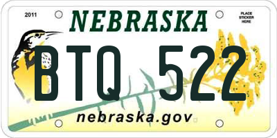 NE license plate BTQ522