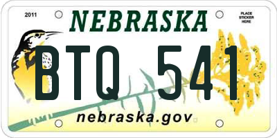 NE license plate BTQ541