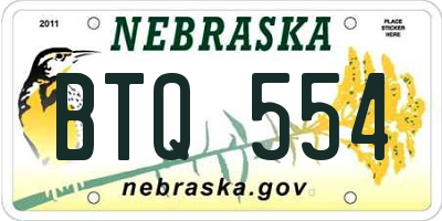 NE license plate BTQ554