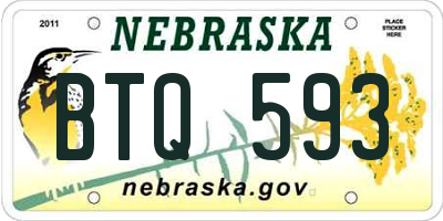 NE license plate BTQ593