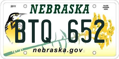 NE license plate BTQ652