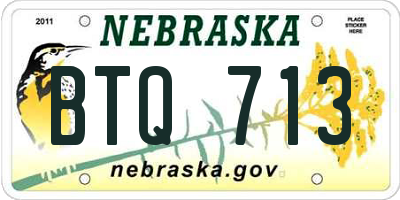 NE license plate BTQ713