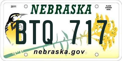NE license plate BTQ717