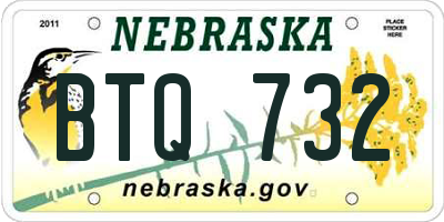 NE license plate BTQ732