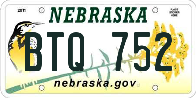NE license plate BTQ752