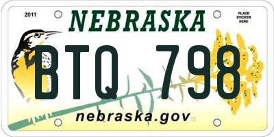 NE license plate BTQ798