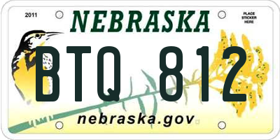 NE license plate BTQ812
