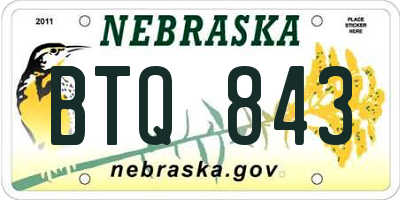 NE license plate BTQ843