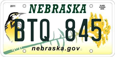 NE license plate BTQ845