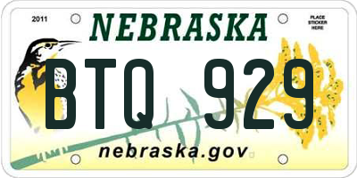 NE license plate BTQ929