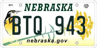 NE license plate BTQ943