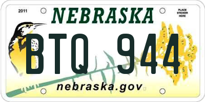 NE license plate BTQ944