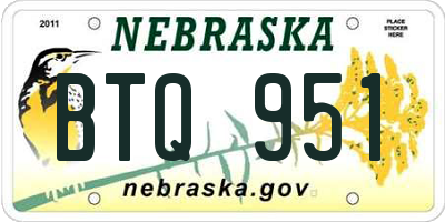 NE license plate BTQ951