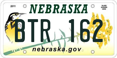 NE license plate BTR162
