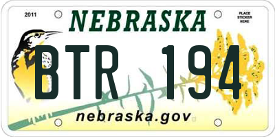 NE license plate BTR194