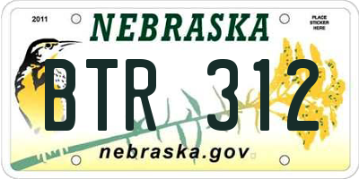 NE license plate BTR312