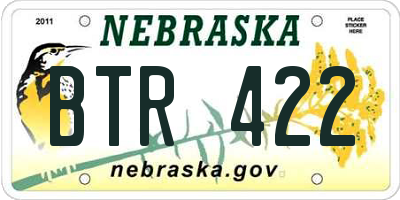 NE license plate BTR422