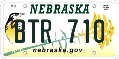 NE license plate BTR710