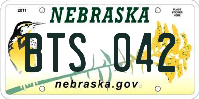 NE license plate BTS042
