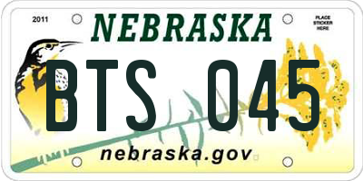 NE license plate BTS045
