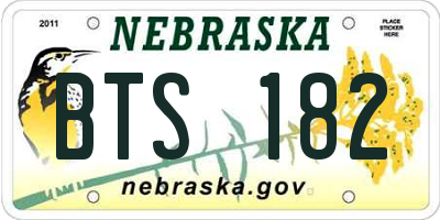 NE license plate BTS182
