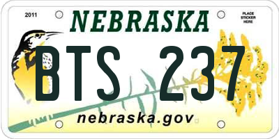 NE license plate BTS237