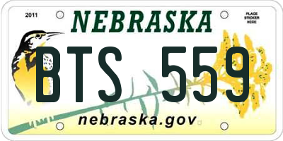 NE license plate BTS559