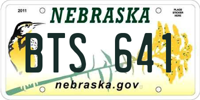 NE license plate BTS641