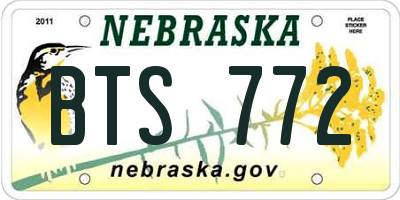 NE license plate BTS772