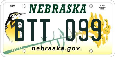 NE license plate BTT099