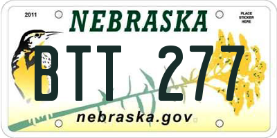 NE license plate BTT277
