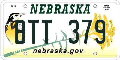 NE license plate BTT379
