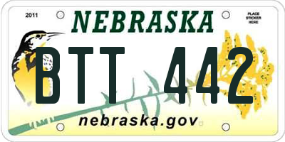 NE license plate BTT442