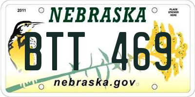 NE license plate BTT469