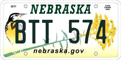 NE license plate BTT574