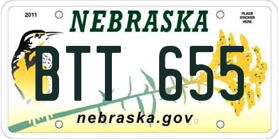 NE license plate BTT655