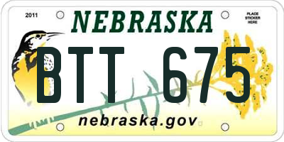 NE license plate BTT675
