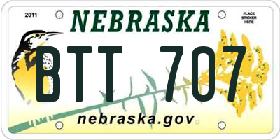 NE license plate BTT707