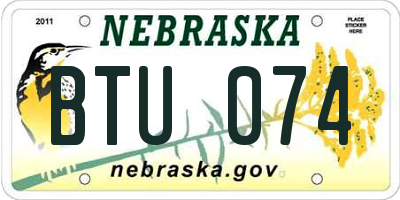 NE license plate BTU074
