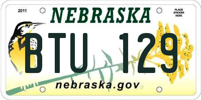 NE license plate BTU129
