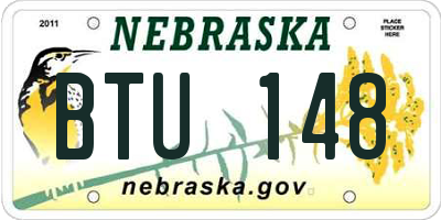 NE license plate BTU148