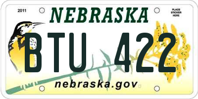NE license plate BTU422