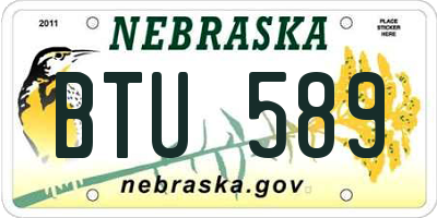 NE license plate BTU589