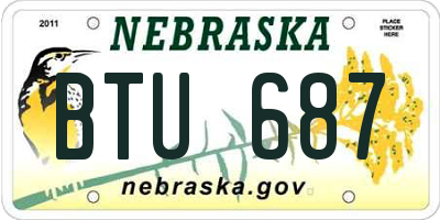 NE license plate BTU687