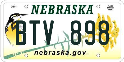 NE license plate BTV898