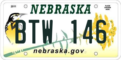 NE license plate BTW146