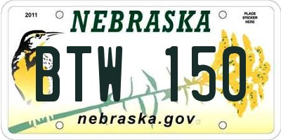 NE license plate BTW150