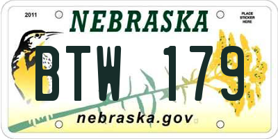 NE license plate BTW179