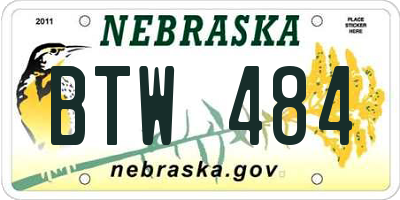 NE license plate BTW484