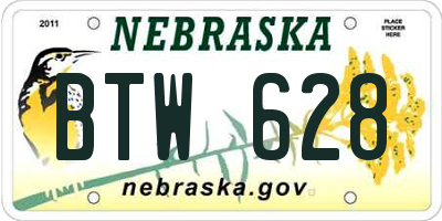 NE license plate BTW628
